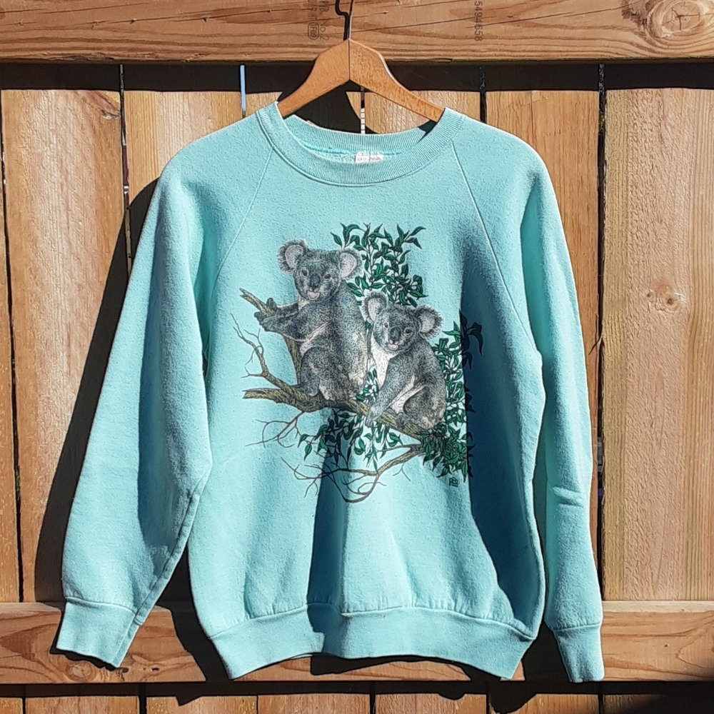 Vintage Mint Green Koala Sweatshirt